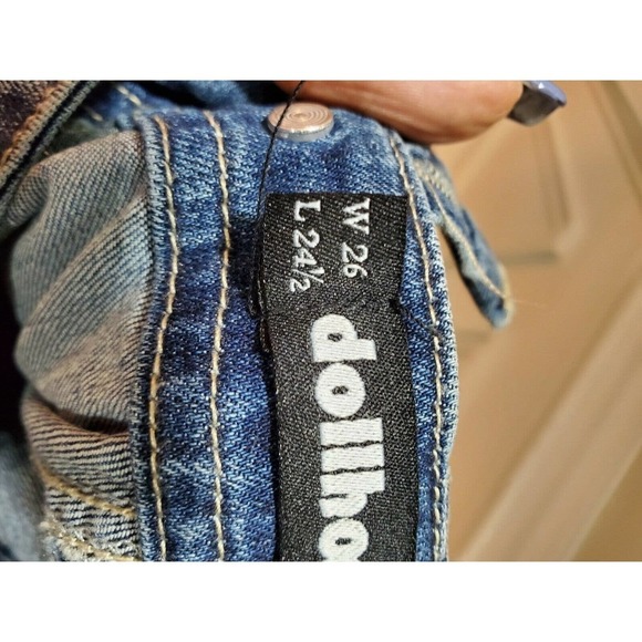 Dollhouse Women's Blue Denim Cotton Scoop Neck Casual Jeans Jumpsuit Size 3 - Picture 11 of 12